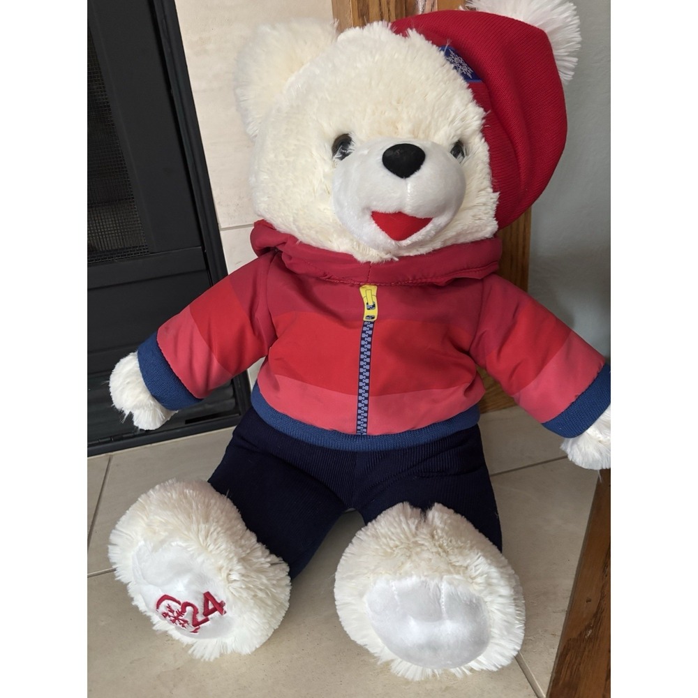 20" LARGE 2024 Walmart CHRISTMAS TEDDY BEAR White Winter  Hoodie Beanie